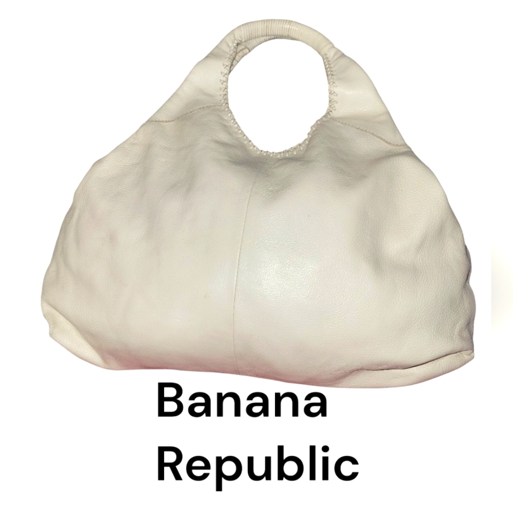 Banana Republic Off-White Oversized Leather Hobo Bag